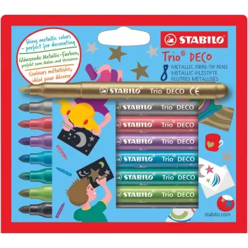 STABILO Trio DECO filctollak, színes (8 darabos csomag)