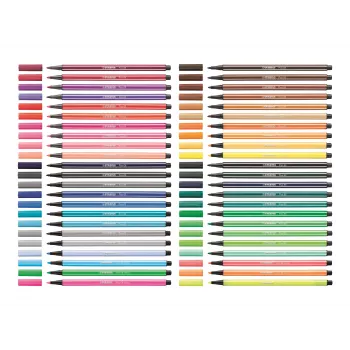 STABILO Pen 68 filctoll szett, 20 szín, válogatott, műanyag doboz, zebratürkiz, 1 mm vonalvastagság