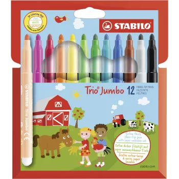 STABILO 380/12 fineliner tollszett - 12 különböző szín (fekete, kék, barna, zöld, világos cián, világoszöld, narancs, barack, rózsaszín, piros, fehér, sárga) - 0,4 mm hegy - vízbázisú tinta - műanyag tok