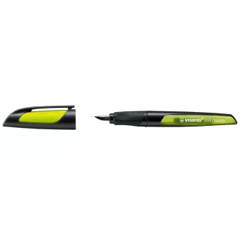 STABILO EASYbuddy töltőtoll - Black Lime - kék tinta - patronos töltőrendszer - jobb- és balkezeseknek - 1 darab