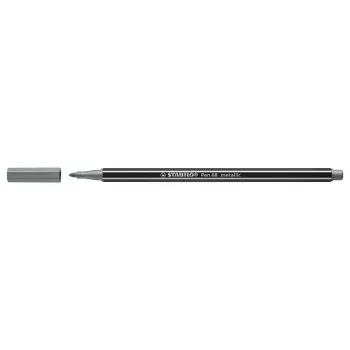 STABILO Pen 68 Metallic - ezüst - vízbázisú tinta - hatszögletű - 1 darab