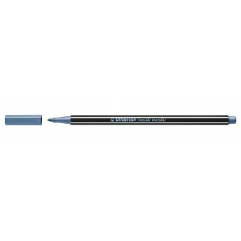 STABILO Pen 68 Metallic szálhegyű toll - metálkék - 1 db