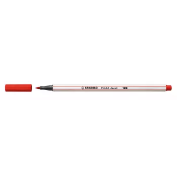 STABILO Pen 68 Brush - medium - piros - rugalmas ecsethegy - vízbázisú tinta - Németország - felnőttek és gyerekek
