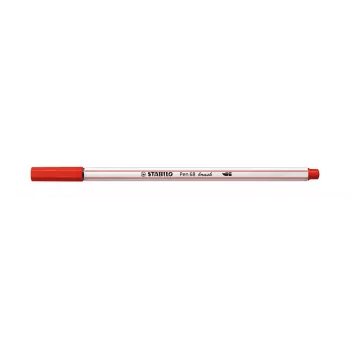 STABILO Pen 68 Brush - medium - piros - rugalmas ecsethegy - vízbázisú tinta - Németország - felnőttek és gyerekek