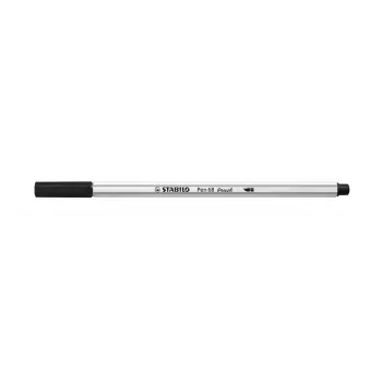 STABILO Pen 68 Brush - medium - fekete - ecsethegy - vízbázisú tinta - Németország - felnőttek és gyerekek