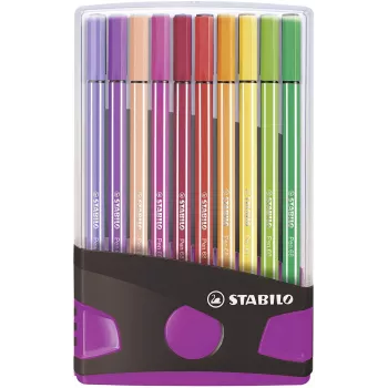 STABILO Pen 68 szálhegyű toll - színek válogatva - 20 darabos csomag