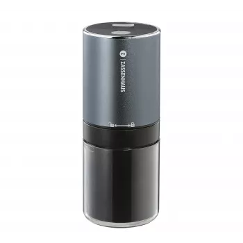Zassenhaus Mini Master USB kávédaráló, kúpos kerámia őrlőmű, újratölthető, fekete/ezüst
