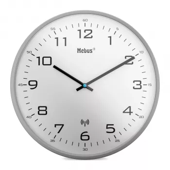 MEBUS 13081 rádióvezérlésű falióra ezüst 30 cm