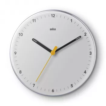 Braun BC26W kvarc falióra, analóg, Silent Sweep, 23 cm, fehér