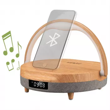 KIENZLE LED ébresztőóra Bluetooth hangszóróval és vezeték nélküli töltővel