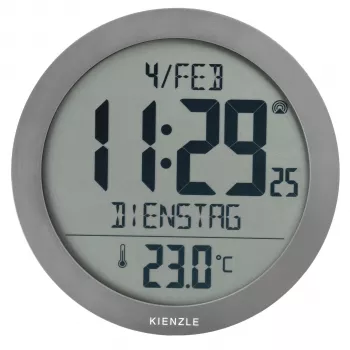 KIENZLE DCF rádiós falióra szobahőmérséklet-kijelzéssel, antracit