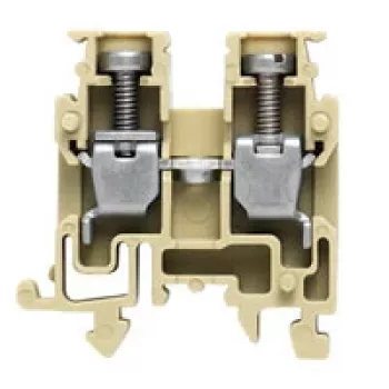 Weidmüller átmenő sorkapocs, csavaros csatlakozás, 2,5 mm², 800 V, 24 A, sötétbézs, DIN-sín TS 35