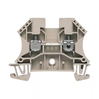 Weidmüller átmenő sorkapocs, csavaros csatlakozás, 4 mm², 32 A, 800 V, bézs, DIN-sínre szerelhető, 100 darab