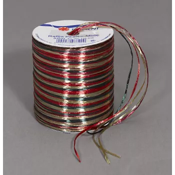 C.E. Pattberg ajándékszallag Raffia fényes piros/barna/zöld 3,0 mm x 50,0 m