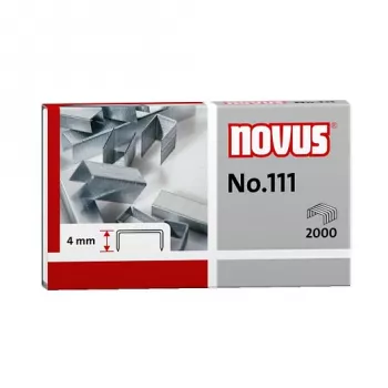 Novus No.111 tűzőkapocs - 4 mm - 2000 darab - 15 lap - fém - szürke