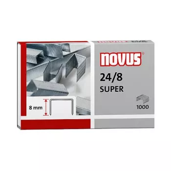 Novus Dahle Novus 24/8 SUPER tűzőkapocs-csomag - 8 mm - 1000 tűzőkapocs - rozsdamentes acél