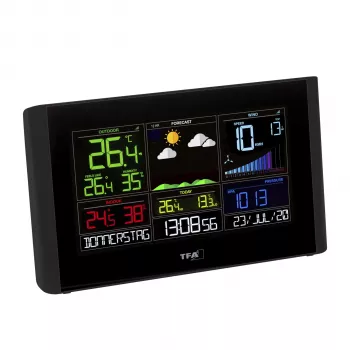 TFA VIEW BREEZE 35.8001.01 Wi-Fi meteorológiai állomás színes LCD-vel, 12–24 órás előrejelzés, fehér