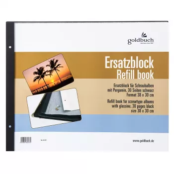 Goldbuch utántöltő blokk 38x30 cm fekete csavarokkal 83077