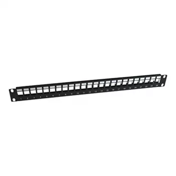 Panasonic 3SR-PATCH-24P 24 portos patch panel (Keystone típus) 24 db RJ45 Cat.6 UTP Keystone jackkel - fekete