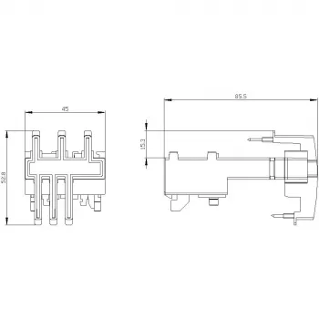Siemens SIRIUS 3RA29 csatlakozómodul 3RV2011 és 3RT201 eszközökhöz