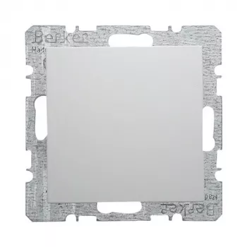 Berker 6710098989 Blank Cover with Central Plate, Polar White Glossy