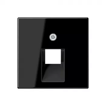 JUNG A 569-1 BFPLUA SW Cover for IAE/UAE Data Sockets, 1 x 8-Pin, Thermoplastic, A Series, Black
