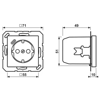 JUNG A 1520-18 C SCHUKO-aljzat 16 A USB-töltővel (JUNG Quick Charge) 1 x Type-C, Safety Plus, AS sorozat, fehér (ivory)