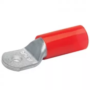 Klauke 605R12 szigetelt csőkábel-saru, 35 mm², M12, piros, ónozott réz, egyenes, poliamid
