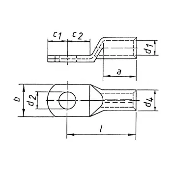 Klauke 112R12 Tin-Plated Copper Cable Lug, 240 mm², M12 Bolt Hole, Straight