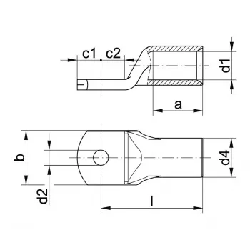 Klauke Tubular Cable Lug 185 mm² 11R/16 Without Inspection Hole
