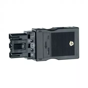 Hager G4703 3 pólusú bemeneti aljzat (Wago) 1,5-2,5 mm² vezetékhez, fekete