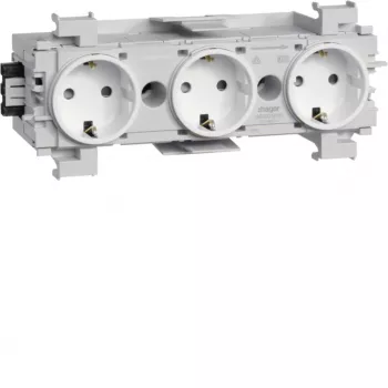 HAGER GS30019016 3-as csatlakozóaljzat, poláris fehér, dugaszoló kapcsok