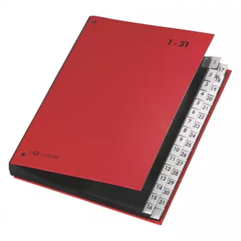 PAGNA Desk Organizer 32 Compartments - A4 - Cardboard - Red - Portrait - 340 mm - 40 mm