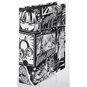 Falken Manga fekete-fehér karikás irattartó 8,0 cm DIN A4
