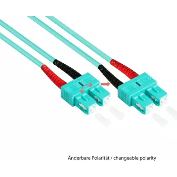 GoodConnections optikai szálas patch kábel duplex OM3 multimódusú 50/125 SC/SC 15 m aqua LSZH