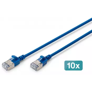 DIGITUS CAT 6A F-FTP Slim patch kábel, réz, LSZH, 0,5 m, szürke
