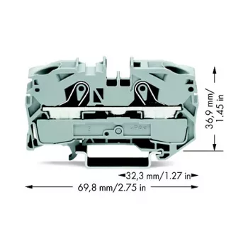 WAGO 2016-1201 átmenő sorkapocs, 16 mm², 800 V, szürke, Push-in CAGE CLAMP