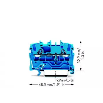 WAGO 2002-1204 4 vezetékes Push-in sorkapocsblokk, 2,5 mm², 800 V, szürke