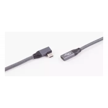 ShiverPeaks USB 3.2 hosszabbító kábel 90°-ban hajlított Type-A dugó aljzathoz 0,25 m fekete
