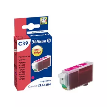 Pelikan kompatibilis tintapatron Canon CLI-521M bíborvörös 9ml