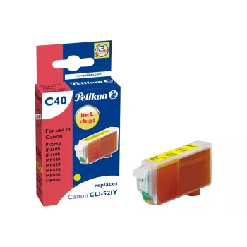 Pelikan kompatibilis tintapatron Canon CLI-521Y sárgához