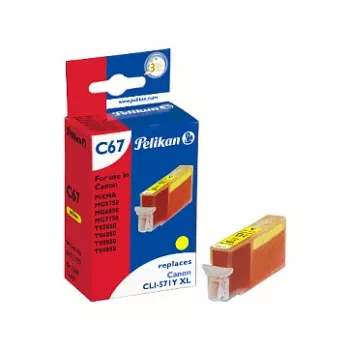 Pelikan kompatibilis tintapatron Canon CLI-571Y XL, sárga, nagy kapacitás, 11,5 ml
