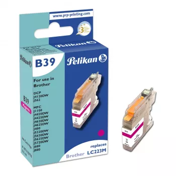 Pelikan kompatibilis tintapatron Brother LC223M magenta 10 ml 550 oldal