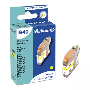 Pelikan kompatibilis tintapatron Brother LC223Y sárga