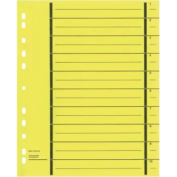 WEKRE 50 elválasztólap, A4, 190 g/m2, sárga (951020850IF)