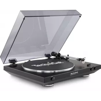 TechniSat TechniPlayer LP 200 lemezjátszó - fekete/ezüst - szíjhajtás - 33/45/78 ford/perc - USB digitalizálás - RCA kimenet