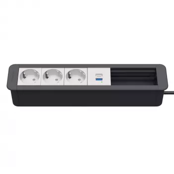 Kindermann CP Office Frame 6-os 3x Schuko 1x USB-A töltőcsatlakozó