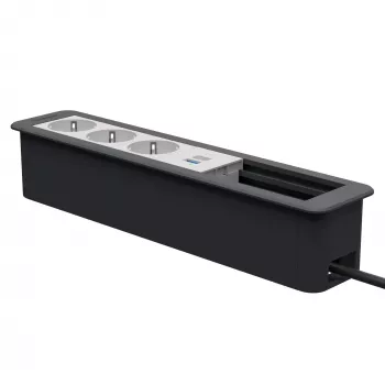 Kindermann CP Office Frame 6-os 3x Schuko 1x USB-A töltőcsatlakozó