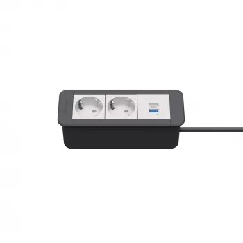 Kindermann CP Office Frame 3 foglalatos 2x Schuko 1x USB-C PD asztali csatlakozómodul