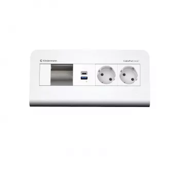 Kindermann CP desk² 80 4 foglalatos 2x táp USB asztali csatlakozópanel